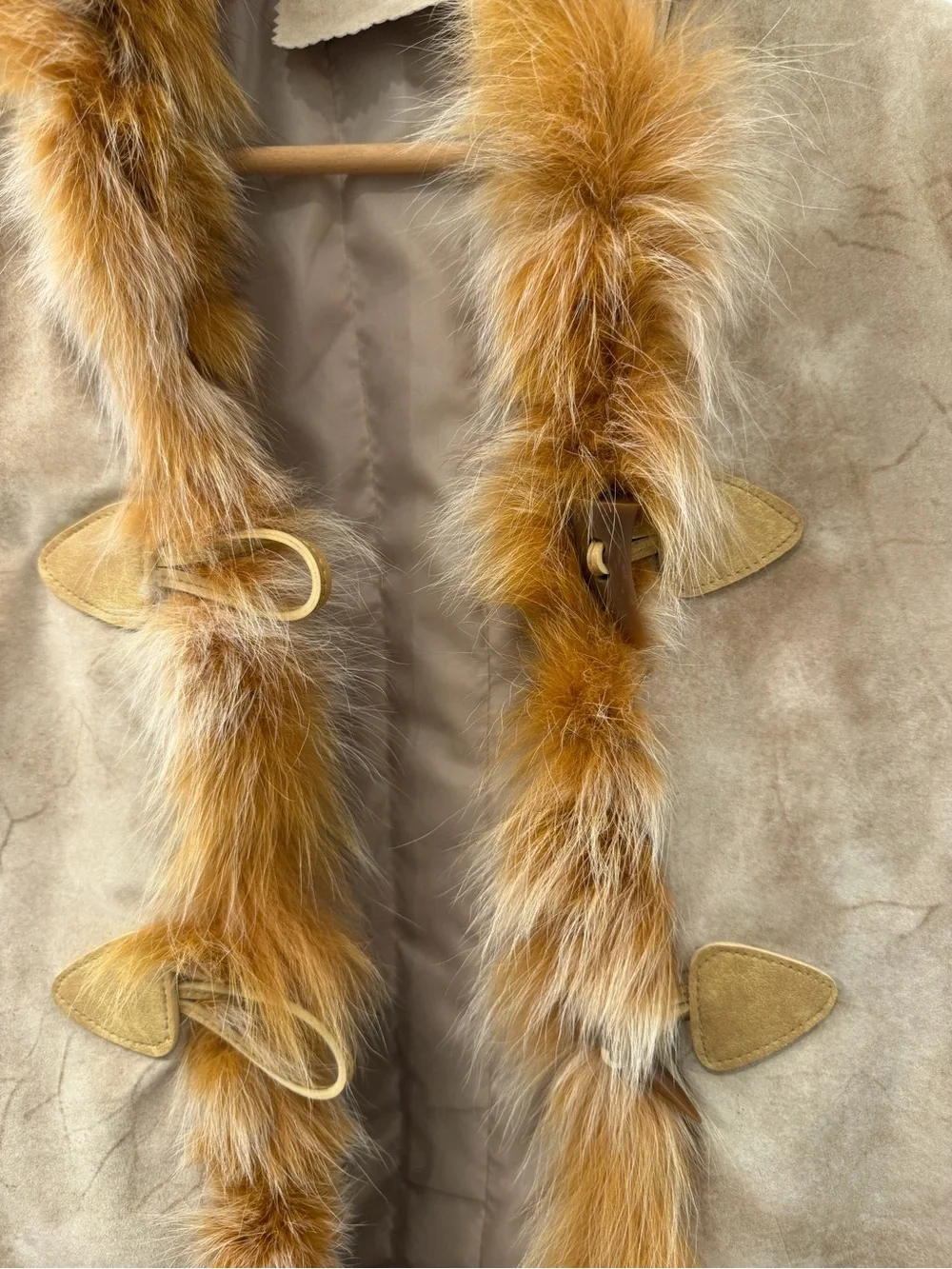NWOT Women’s Fox Fur Trimmed Genuine Suede Leather Jacket